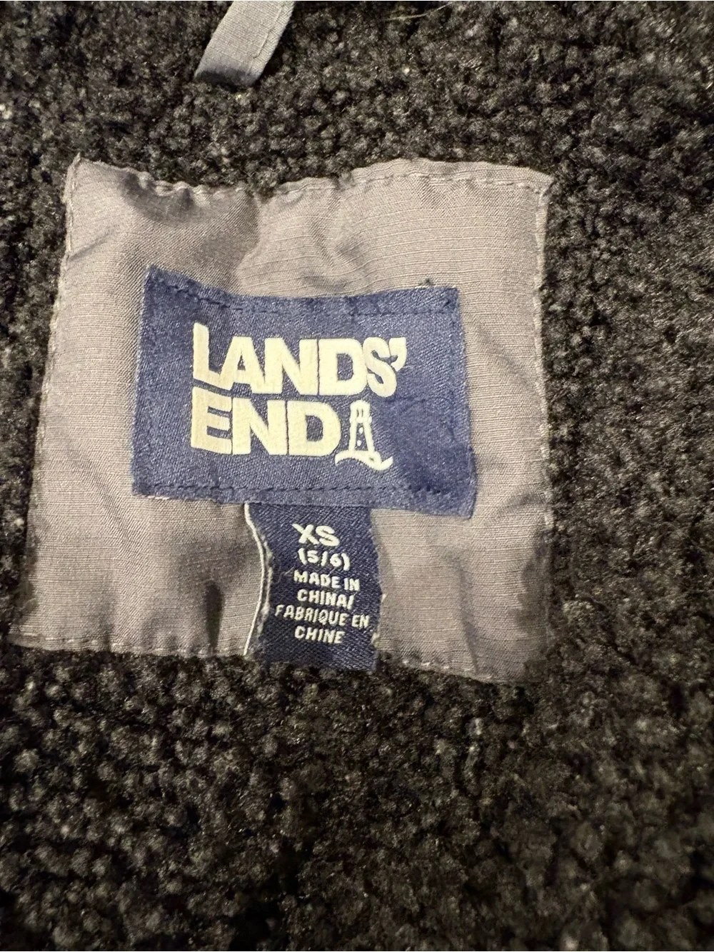 Kids' Land’s End Gray Hooded Puffer Jacket -